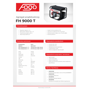 Agregat prądotwórczy FOGO FH9000T