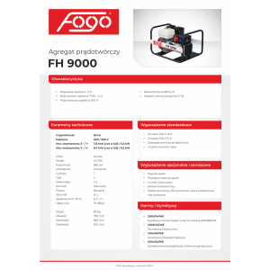 Agregat prądotwórczy FOGO FH9000