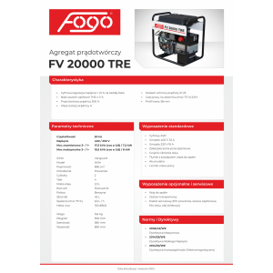Agregat prądotwórczy FOGO FV20000TRE
