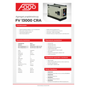 Agregat prądotwórczy FV13000CRA